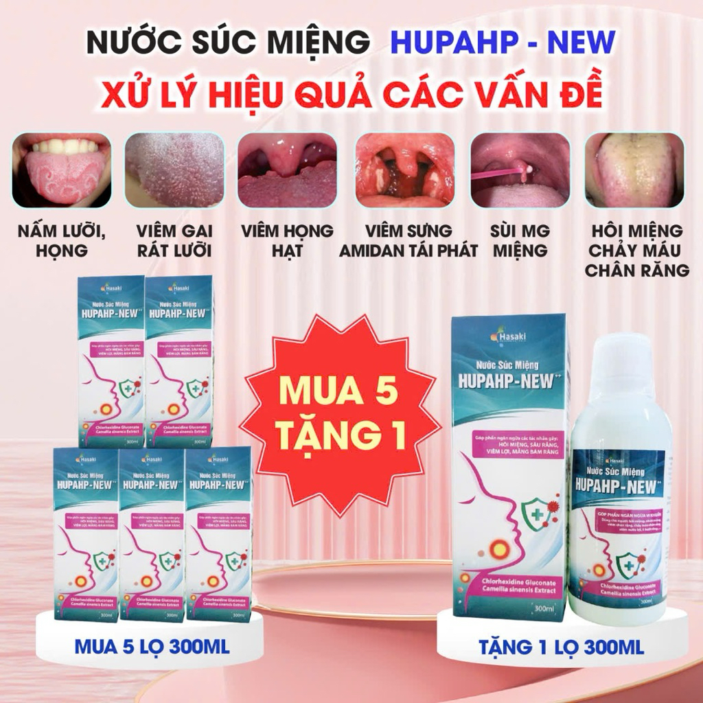 ( MUA 1 ARV TẶNG 1 SÚC )MUA SÚC MIỆNG HUPAHPNEW 300ml TẶNG A.R.V 30vien