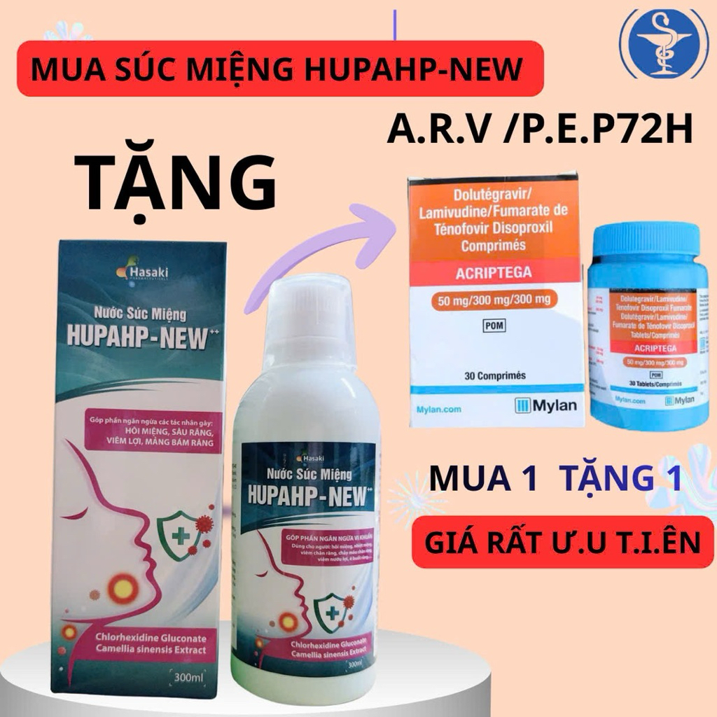 ( MUA 1 ARV TẶNG 1 SÚC )MUA SÚC MIỆNG HUPAHPNEW 300ml TẶNG A.R.V 30vien