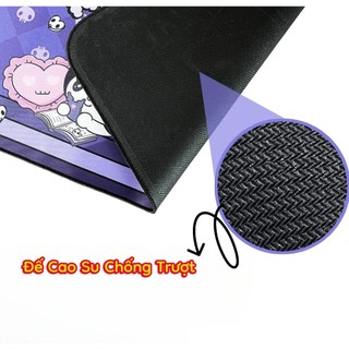 Lót Chuột Kuromi 80x30cm | Pad Chuột Cute Cỡ Lớn | Desk Mat Gaming | Chống Trượt, Chống Nước