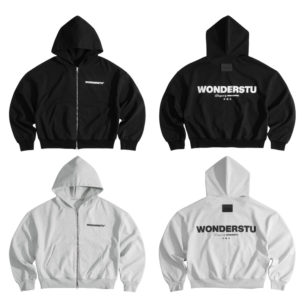 ÁO HOODIE ZIP NỈ CHÂN CUA 450GSM DÀY DẶN BIG LOGO "WONDERSTU TEAM"