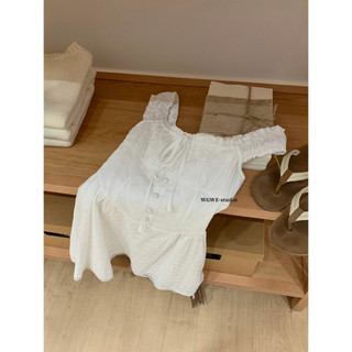 𝐏𝐡𝐢𝐞𝐧 𝐖𝐆𝐖𝐄 | (Sẵn) w8969 Váy Thô Thêu Hoa Chỉ Chun Nhún Trễ Vai Ôm Xoè
