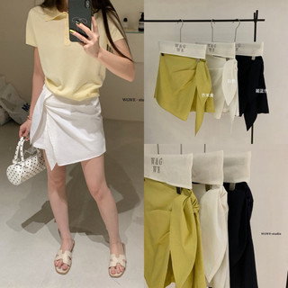 𝐏𝐡𝐢𝐞𝐧 𝐖𝐆𝐖𝐄 | (Sẵn) w9027 Quần Váy Short Thô Đũi Buộc Eo Dáng Ngắn