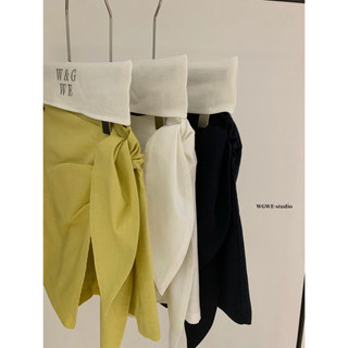 𝐏𝐡𝐢𝐞𝐧 𝐖𝐆𝐖𝐄 | (Sẵn) w9027 Quần Váy Short Thô Đũi Buộc Eo Dáng Ngắn