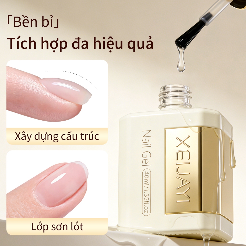 XEIJAYI 40ml - Gel lót tạo hình móng,  tạo hình và chỉnh sửa hình dạng móng, thích hợp sử dụng tại salon.