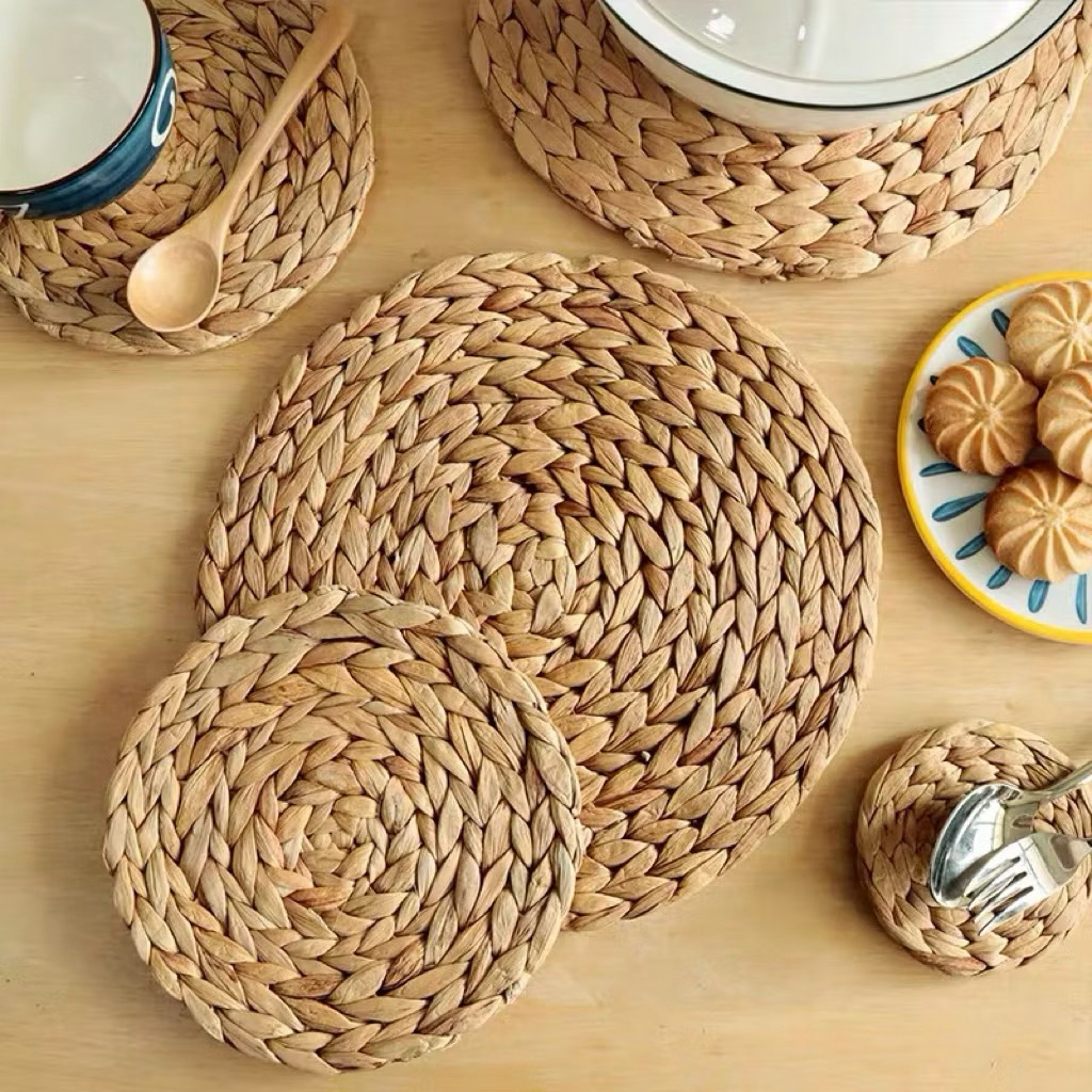 Đĩa lục bình,đĩa cói⚡ GIÁ CỰC SỐC ⚡ Thảm lót đĩa, treo tường, decor trang trí đa dạng nhiều size