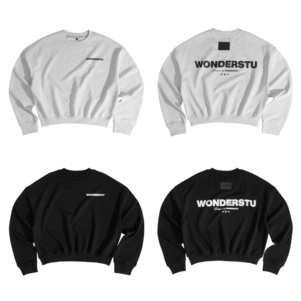 (CÓ TÁCH LẺ) SET SWEATER NỈ CUA 450GSM "BIG LOGO" WONDERSTU - UNISEX