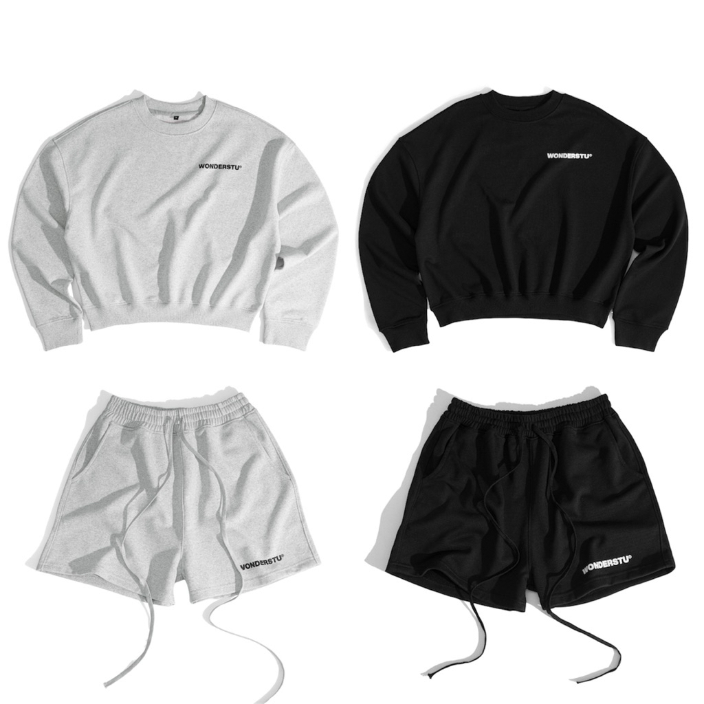 (CÓ TÁCH LẺ) SET SWEATER NỈ CUA 450GSM "BIG LOGO" WONDERSTU - UNISEX