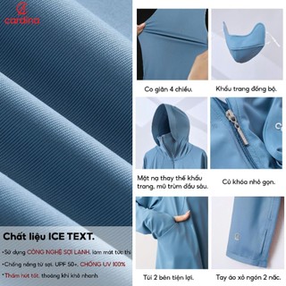 (Có sẵn)5NMF05 Áo chống nắng CARDINA 1 lớp Suntop chất liệu ice text sợi lạnh với chỉ số SPF50+ ngăn chặn tia UV 5NMF05