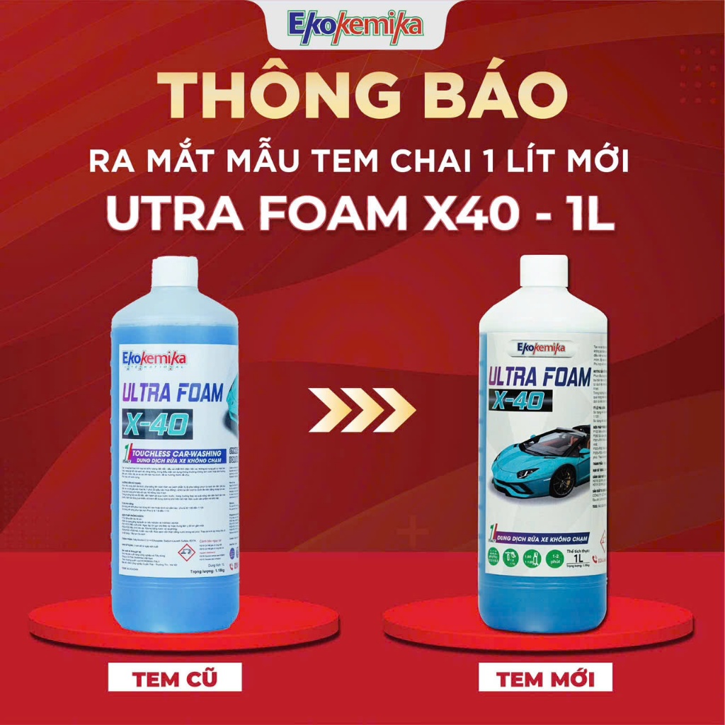 NƯỚC RỬA XE KHÔNG CHẠM EKOKEMIKA ITALY ULTRA FOAM X40