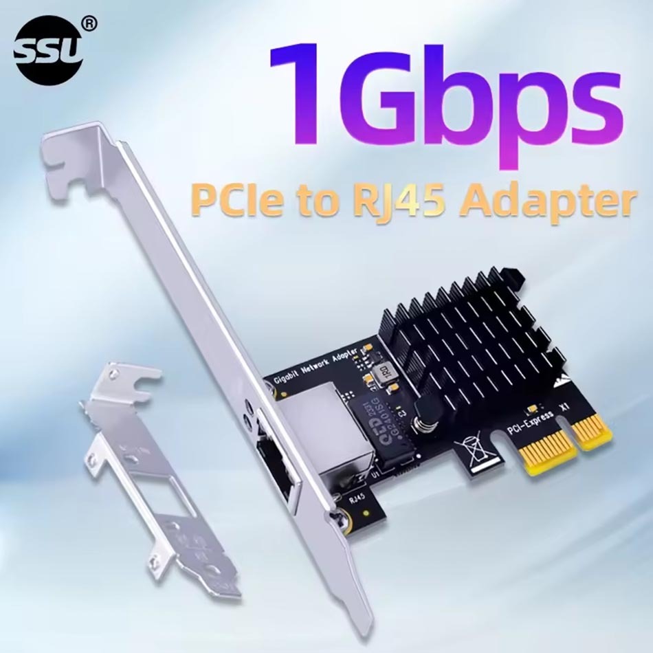 Card mạng PCIe x1 to LAN RJ45, tốc độ 1Gbps chipset RTL8111 Nối mạng ...