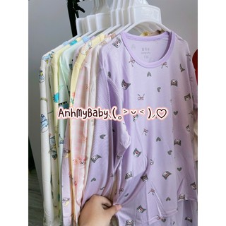 [Size 130-160] BỘ DÀI TENCEL MÁT LẠNH HỌA TIẾT SIÊU CUTE CHO BÉ GÁI VÀ BÉ TRAI | ANHMYBABY