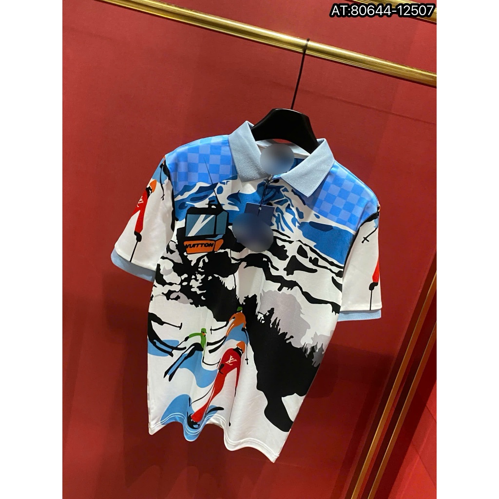 ÁO polo nam cổ tròn họa tiết tay ngắn phong cách trẻ trung chuẩn from