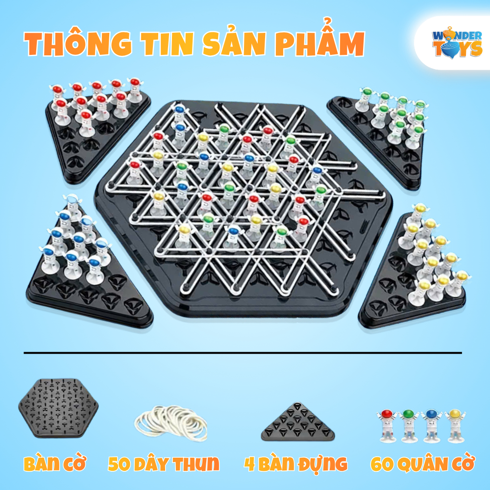 Cờ xếp hình tam giác, Cờ Liên Xích bằng dây chun hình phi hành gia, đồ chơi phát triển tư duy cho bé