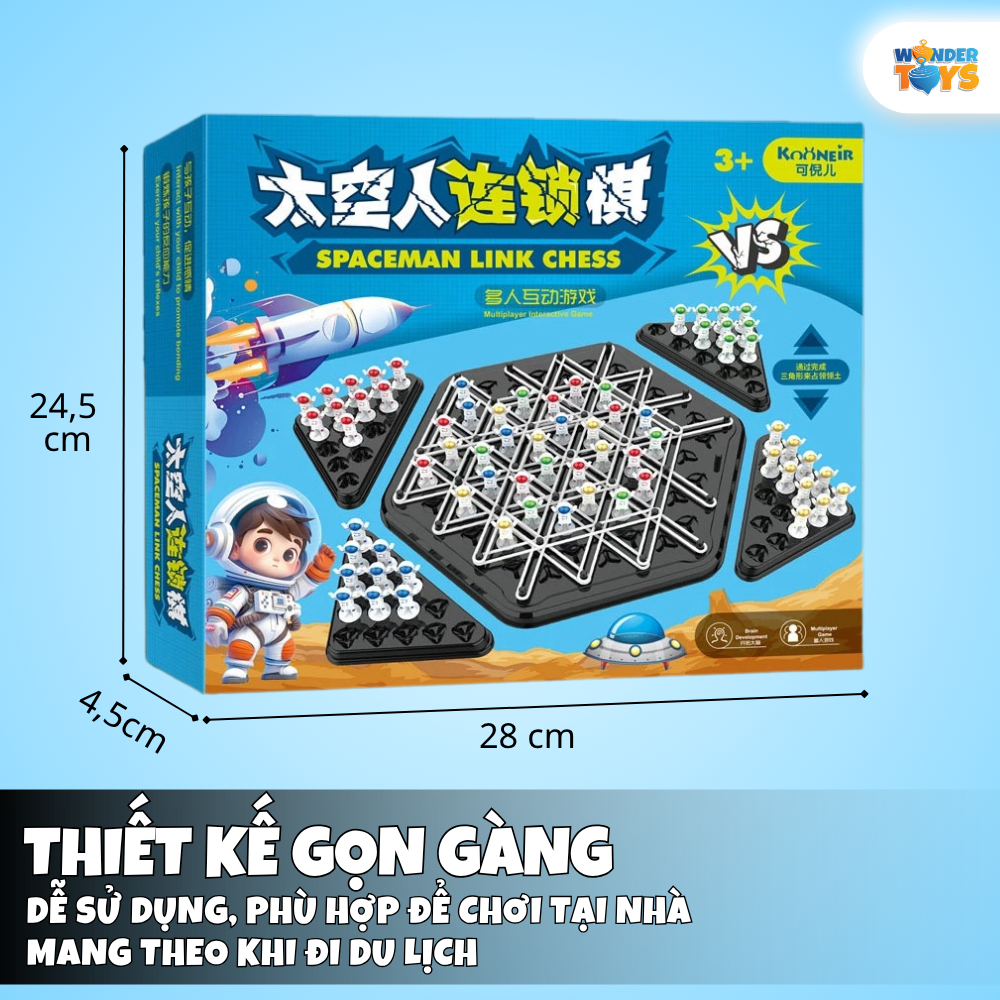 Cờ xếp hình tam giác, Cờ Liên Xích bằng dây chun hình phi hành gia, đồ chơi phát triển tư duy cho bé
