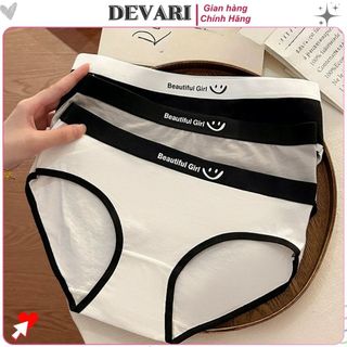 Quần lót nữ cotton kháng khuẩn co giãn thấm hút tốt cạp vừa tôn dáng kiểu dáng cá tính DEVARI L8822