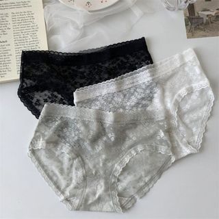 Quần lót nữ ren lưới thoáng mát cạp vừa tôn dáng gợi cảm họa tiết thuê hoa xinh xắn sexy DEVRI L2018
