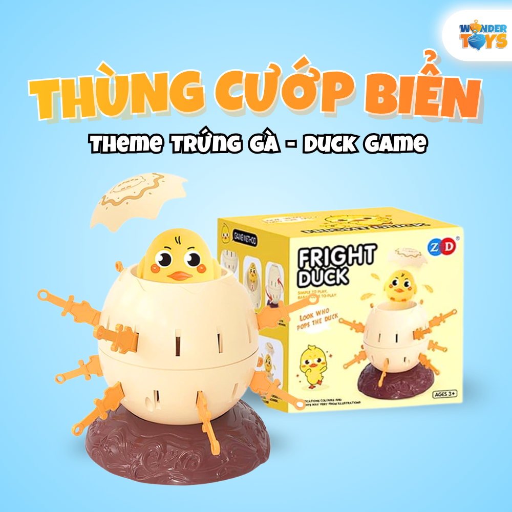 Đồ Chơi Đâm Hải Tặc Hình Trứng Gà Size lớn 24 Kiếm, Thùng Xô Cướp Biển Cướp Biển Rút Kiếm Vui Nhộn