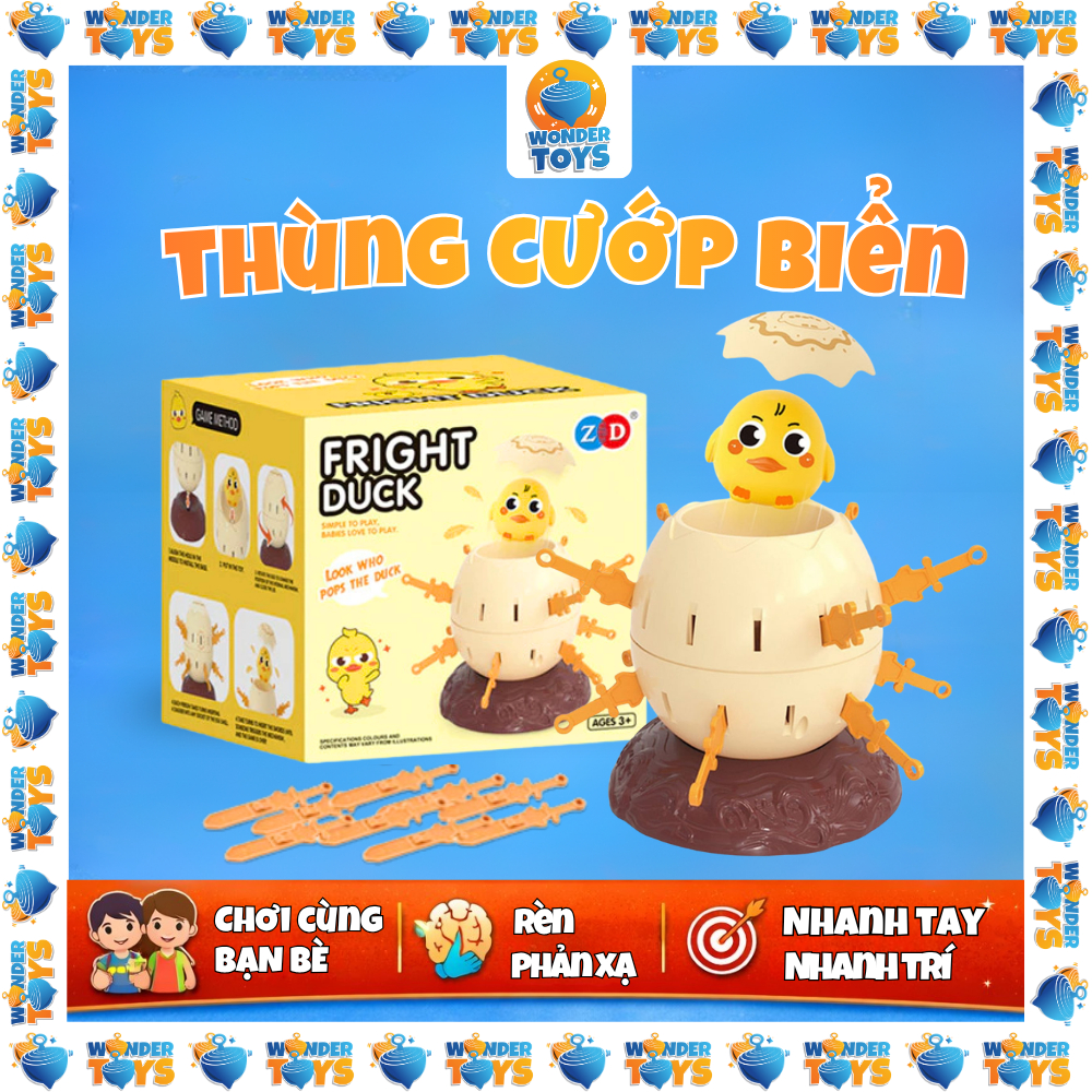 Đồ Chơi Đâm Hải Tặc Hình Trứng Gà Size lớn 24 Kiếm, Thùng Xô Cướp Biển Cướp Biển Rút Kiếm Vui Nhộn