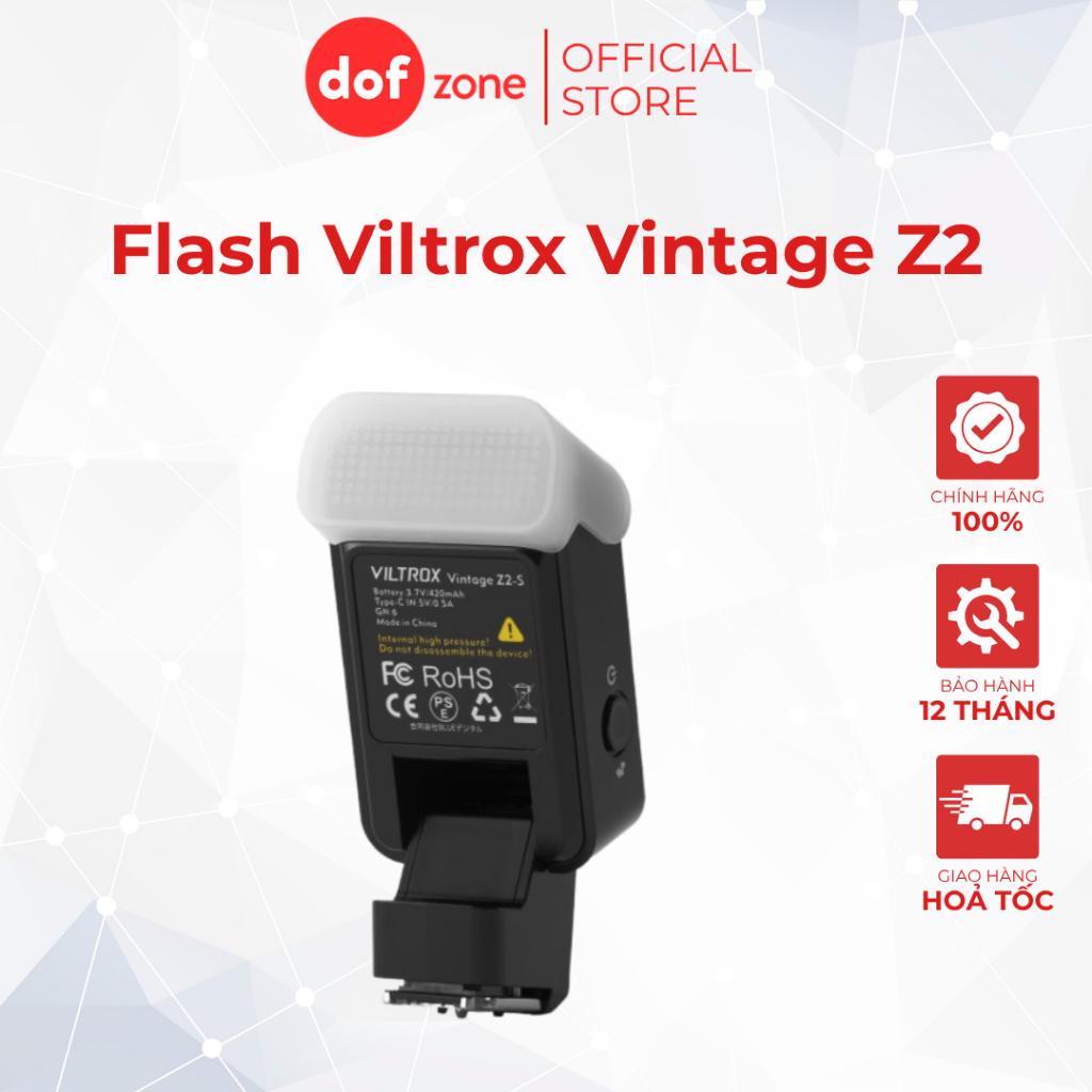 Viltrox Vintage Z2 Flash TTL Mini Retro Cho Sony/Canon/Fuji/Nikon – Đèn Flash Hotshoe Siêu Nhỏ Gọn