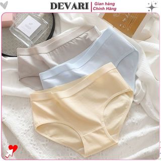 Quần lót nữ cotton kháng khuẩn cạp vừa tôn dáng co giãn linh hoạt đáy lót 2 lớp khử mùi DEVARI L2020