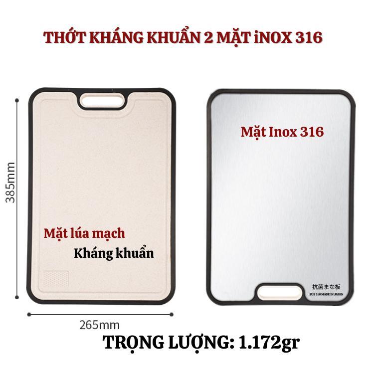 Thớt nhà bếp cao cấp kháng khuẩn 2 mặt Inox 316 hàng nhạp bãi Japan chưa qua sử dụng