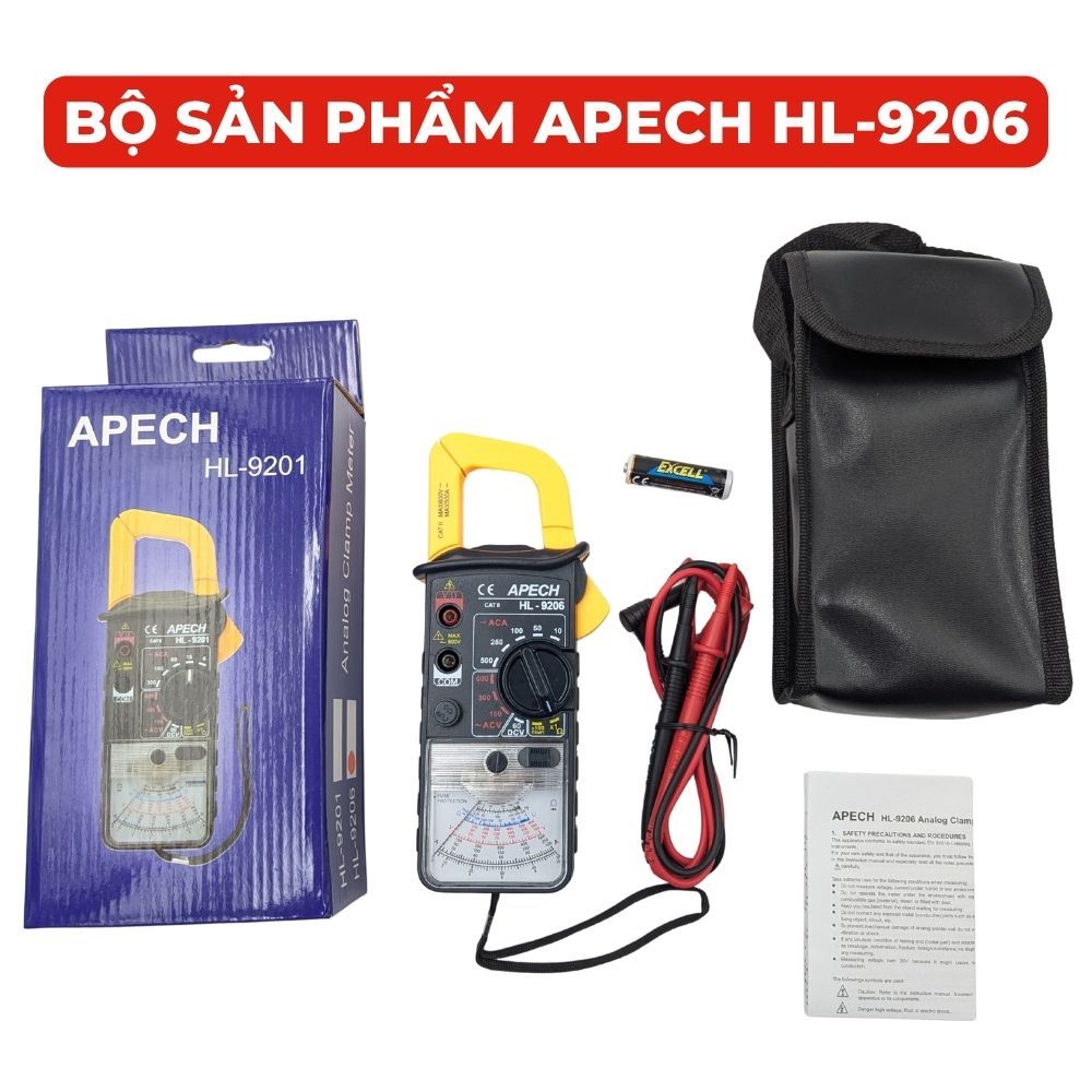 Ampe Kìm Cơ Hiển Thị Kim APECH HL-9206 Độ Chính Xác Cực Cao Đo Dòng Điện Anh Phát