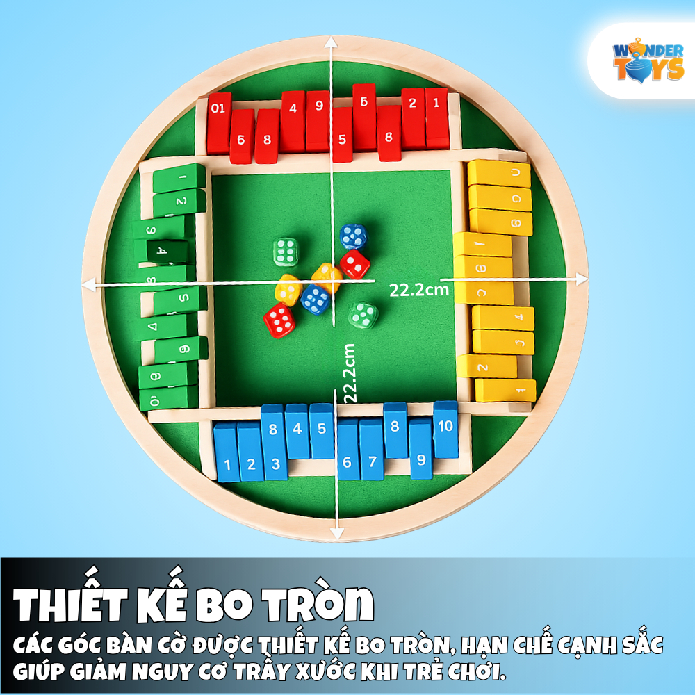 Xúc Xắc Đếm Số Chiến Thuật 4 Mặt, Đồ Chơi Trí Tuệ Bằng Gỗ Phát Triển Tư Duy Sáng Tạo Cho Trẻ