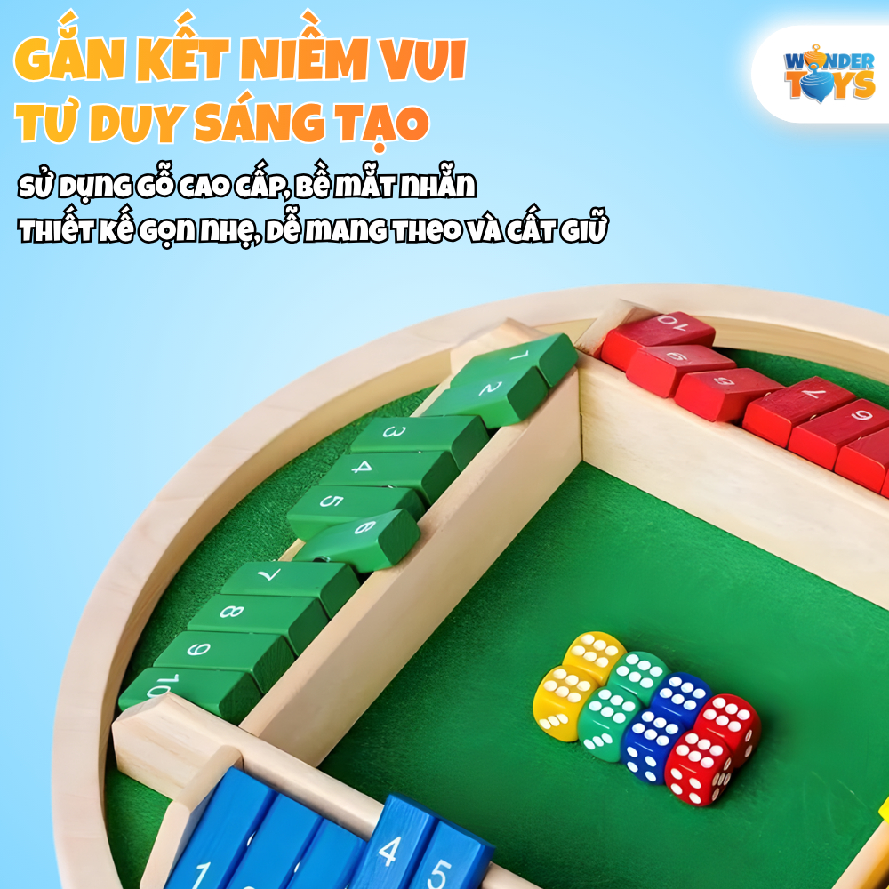Xúc Xắc Đếm Số Chiến Thuật 4 Mặt, Đồ Chơi Trí Tuệ Bằng Gỗ Phát Triển Tư Duy Sáng Tạo Cho Trẻ