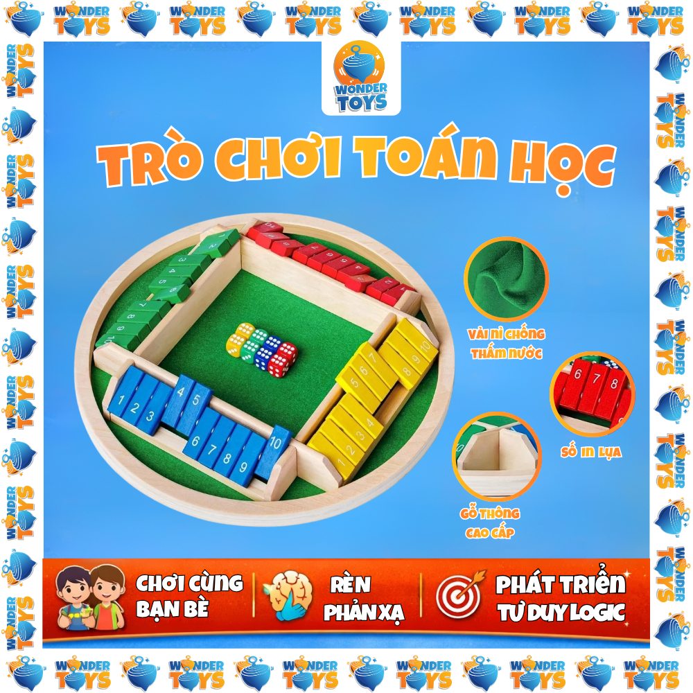 Xúc Xắc Đếm Số Chiến Thuật 4 Mặt, Đồ Chơi Trí Tuệ Bằng Gỗ Phát Triển Tư Duy Sáng Tạo Cho Trẻ