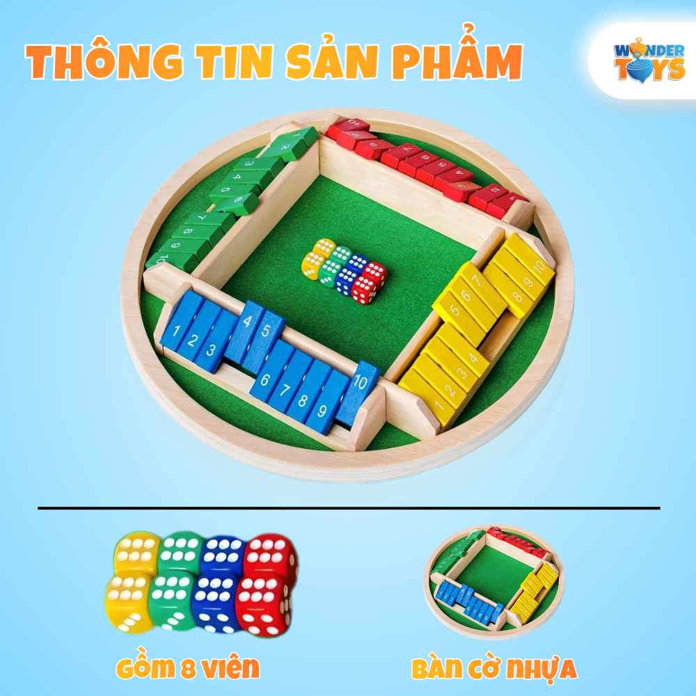 Xúc Xắc Đếm Số Chiến Thuật 4 Mặt, Đồ Chơi Trí Tuệ Bằng Gỗ Phát Triển Tư Duy Sáng Tạo Cho Trẻ