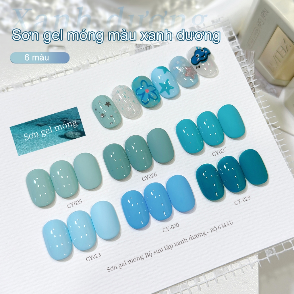 XEIJAYI 40ml - Sơn móng tay dạng gel màu xanh bạc hà và xanh công, rực rỡ và bền màu, phù hợp cho mọi mùa.