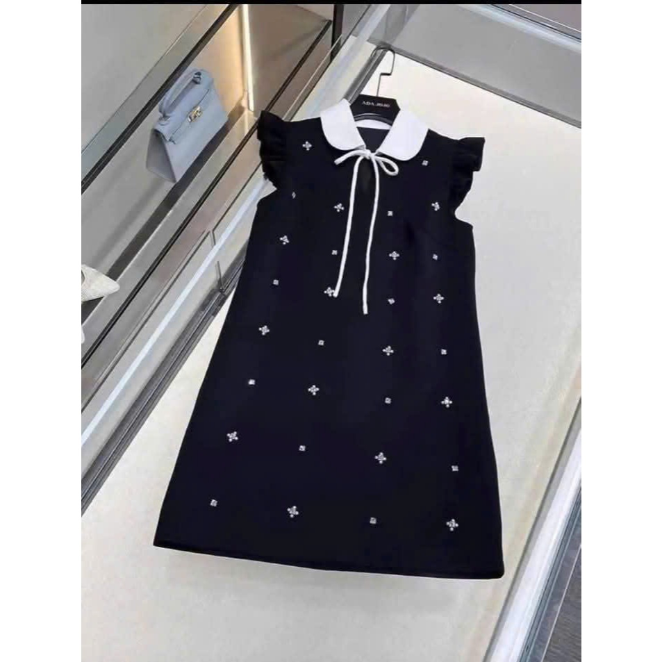 Đầm suông bé gái cổ sen phối nơ nhỏ dáng thanh lịch dễ thương cho mẹ và bé diện đi tiệc du lịch dạo phố