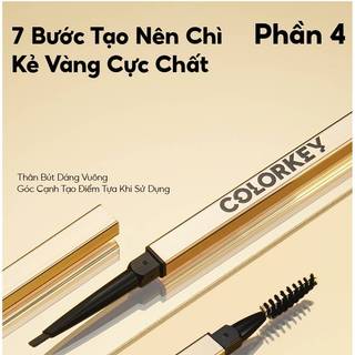 Chì Kẻ Mày Colorkey The Rapid Eyebrow Pencil Chống Thấm Nước Thiết Kế Hai Đầu Tiện Dụng 0.7g