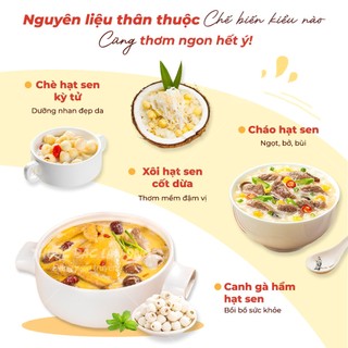 Hạt sen 500g, hạt sen Huế bở, thơm, mềm dùng hầm canh, nấu chè, soup thơm ngon bổ dưỡng