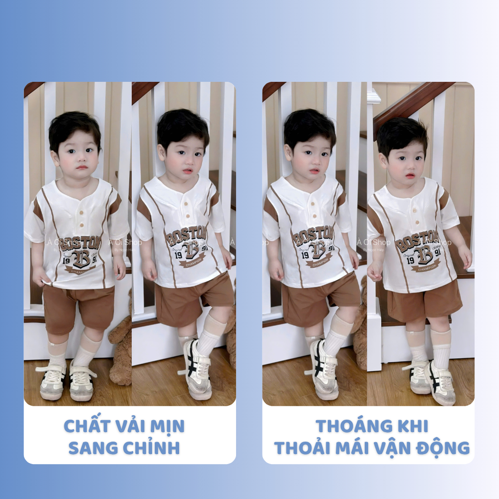 [À ƠI SHOP] M13- bộ cộc boston chữ nâu- a117.1796