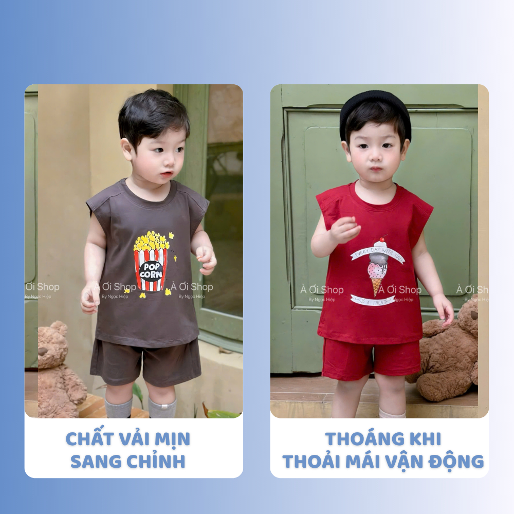 [À ƠI SHOP] H55- set 2 bộ ba lỗ kem chuối bắp- a100.345