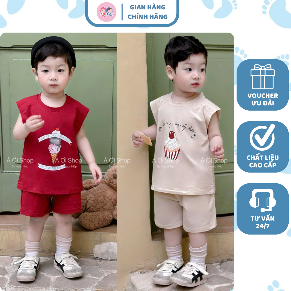 [À ƠI SHOP] H55- set 2 bộ ba lỗ kem chuối bắp- a100.345