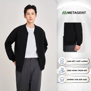Áo khoác nỉ bomber nam Metagent MS 77E4378