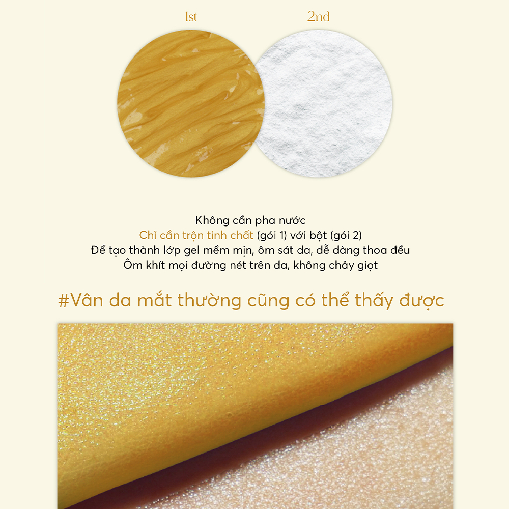 Mặt Nạ Thạch Dẻo Hoa Hồng - Vàng 24K DERMABELL Giúp Da Đàn Hồi, Trắng Sáng 150g Gói