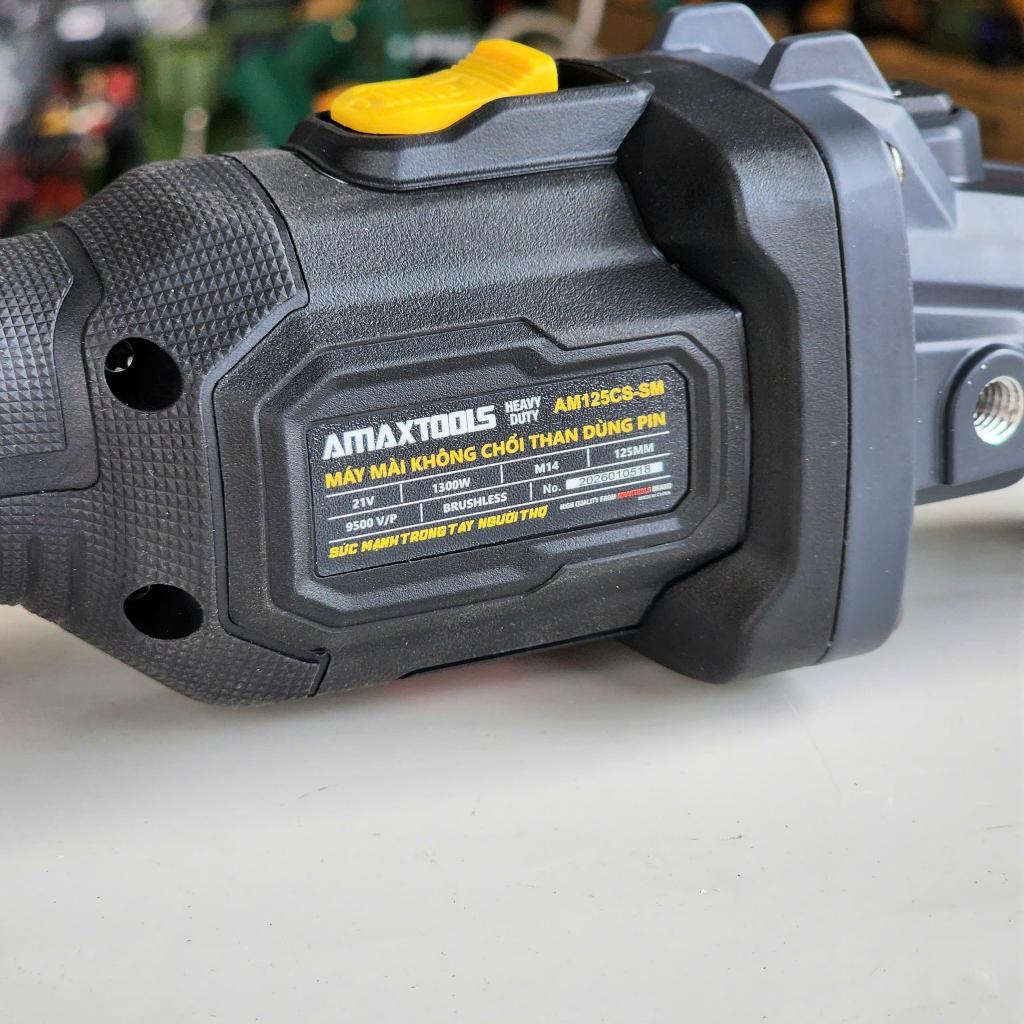 Máy mài pin AMAXTOOLS AM125CS-SM 21V không chổi than- có chống sốc đá- antikickback-chống lật cổ tay