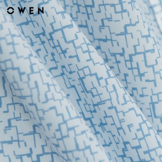 Owen - Áo sơ mi ngắn tay Body Fit AB255085NT màu Xanh nhạt chất liệu Bamboo spandex