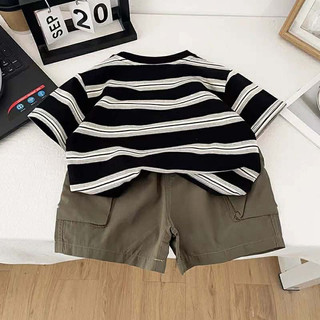 Bộ đồ bé trai Quảng Châu cao cấp, set áo in hình + quần lưng thun dễ mặc size 8 - 25kg