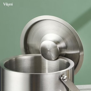 Xô đựng đá inox có quai xách VILUMI, xô inox đựng đá cao cấp thép chống gỉ