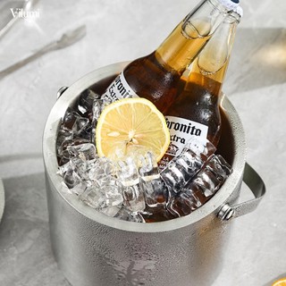 Xô đựng đá inox có quai xách VILUMI, xô inox đựng đá cao cấp thép chống gỉ