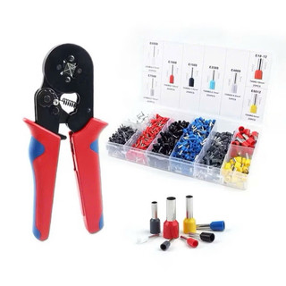 COMBO Kìm bấm cos vuông + hộp 1200 đầu cos đủ loại cos ống tròn cos pin