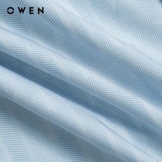 Owen - Áo sơ mi ngắn tay Plus size AF255001NT màu Xanh nhạt chất liệu Spandex