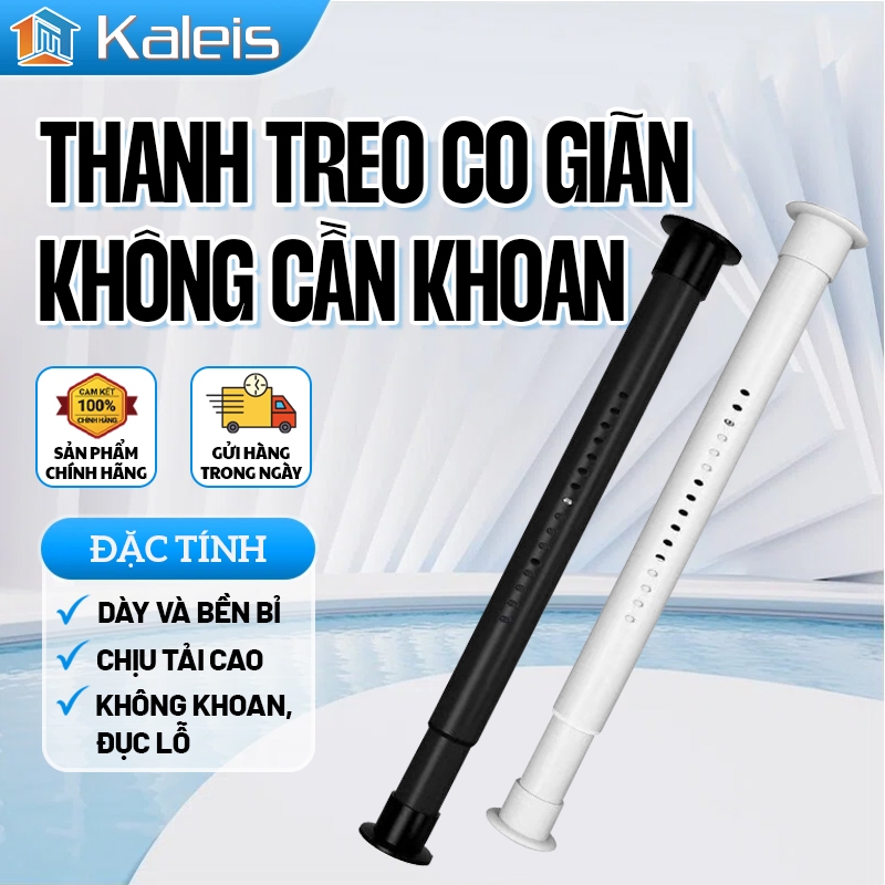 Kaleis Thanh Treo Rèm Không Khoan 70-310cm Co Giãn Inox, Thanh Treo Đa Năng Chịu Lực, Dùng Phòng Tắm, Cửa Sổ, Tủ Áo, Bếp