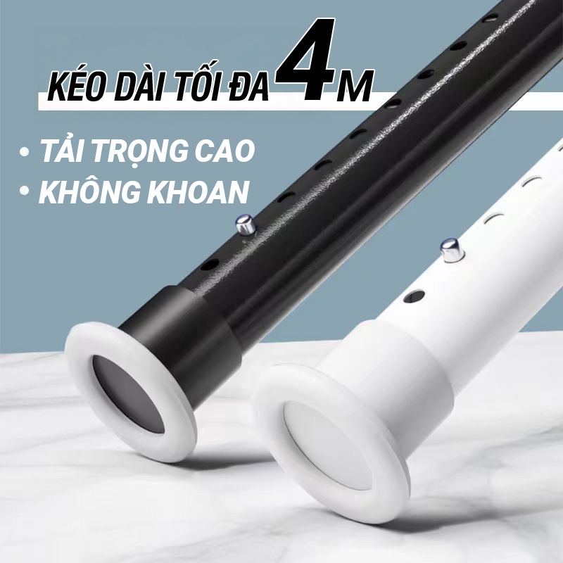 Kaleis Thanh Treo Rèm Không Khoan 70-310cm Co Giãn Inox, Thanh Treo Đa Năng Chịu Lực, Dùng Phòng Tắm, Cửa Sổ, Tủ Áo, Bếp