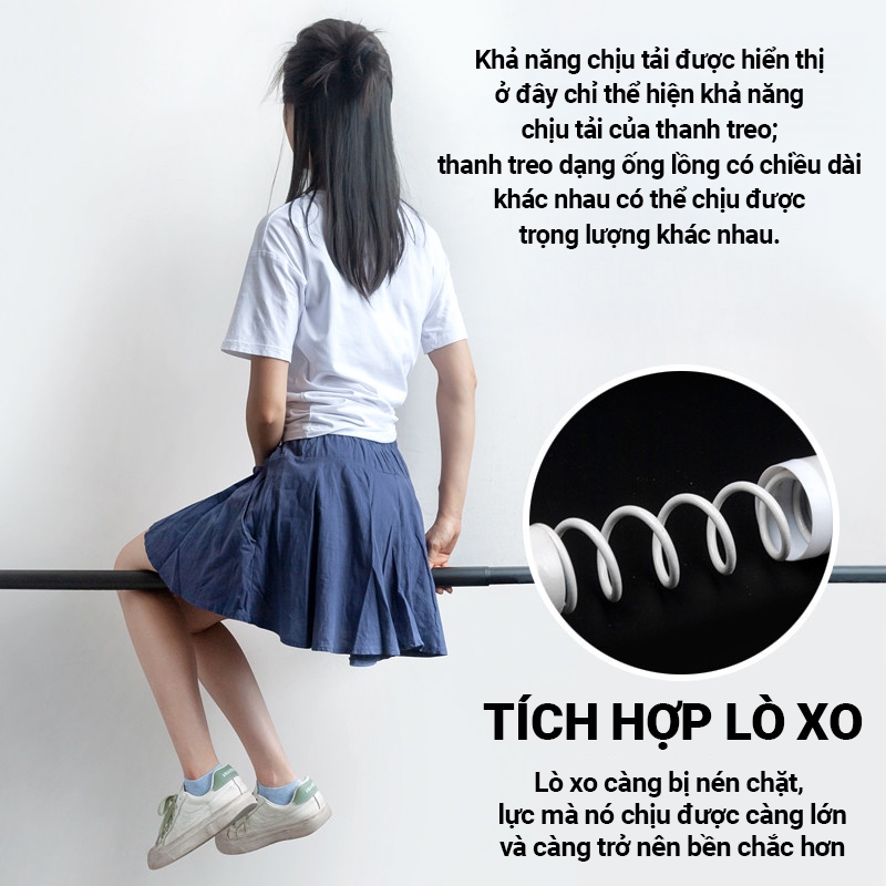 Kaleis Thanh Treo Rèm Không Khoan 70-310cm Co Giãn Inox, Thanh Treo Đa Năng Chịu Lực, Dùng Phòng Tắm, Cửa Sổ, Tủ Áo, Bếp