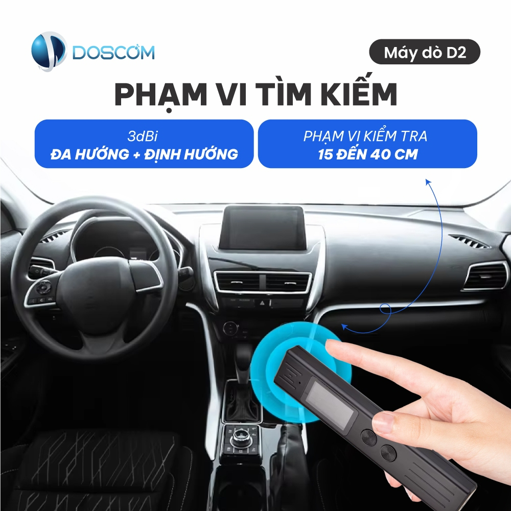 Doscom D2 – Máy Dò Camera Quay Lén, Thiết Bị Nghe Lén, GPS Ẩn | Quét Nhanh, Độ Nhạy Cao, Pin 10–15H